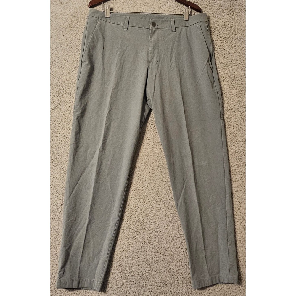 Lululemon Commission Pant Classic Warpstreme Blue Grey Slim Mens 36 x 29 LM5B67S